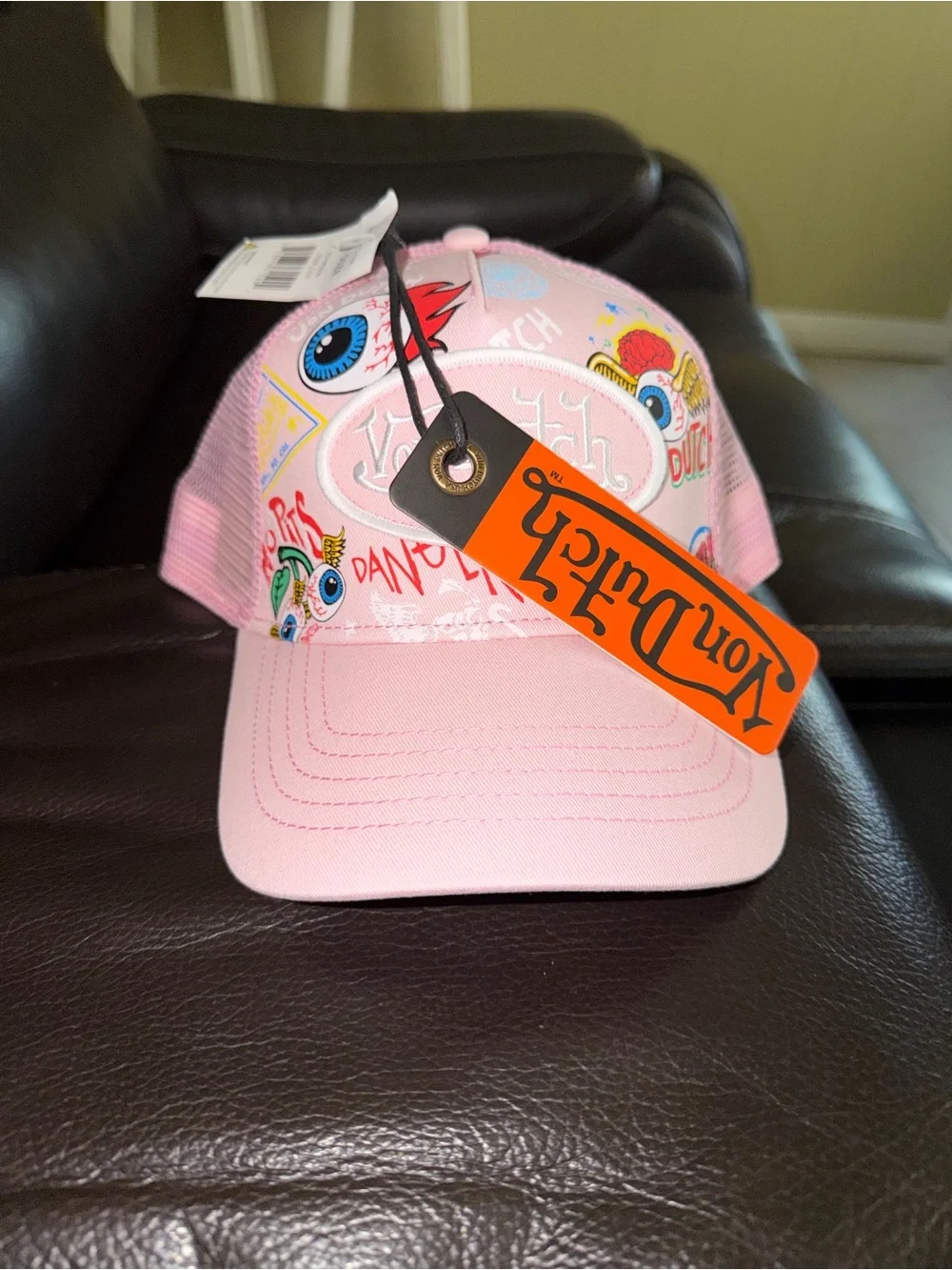 Von Dutch Pink Patch Graphic Trucker Hat